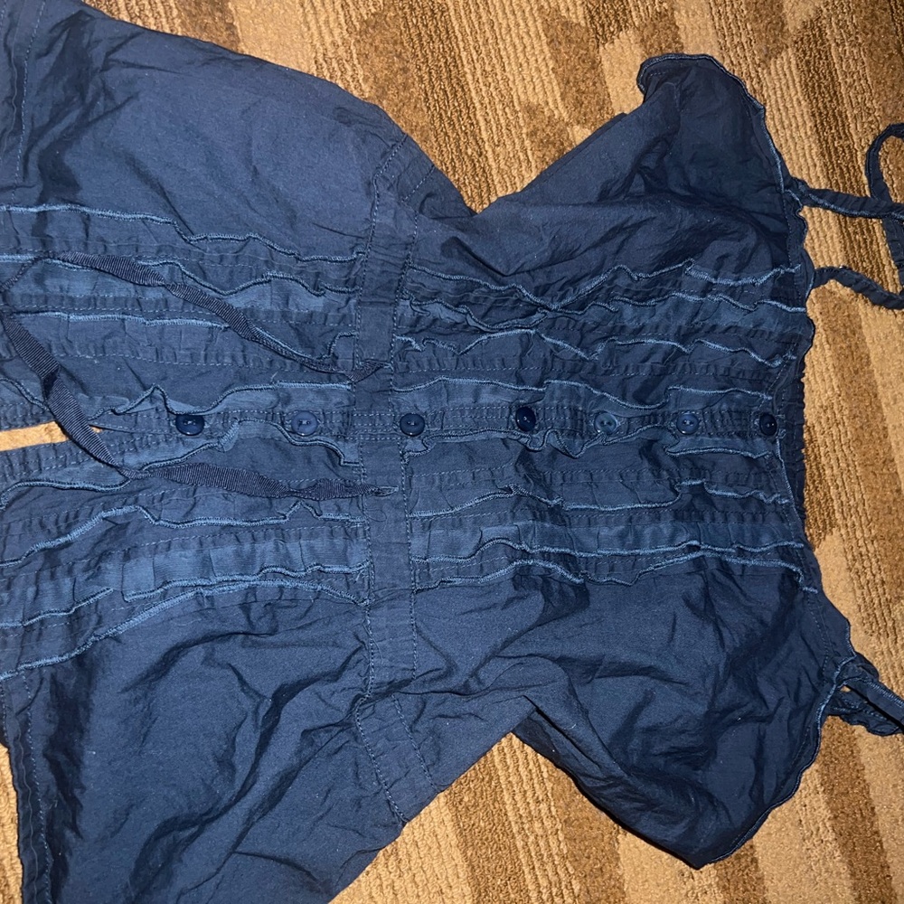 Blue Ruffled Blouse - Picture 1 of 3